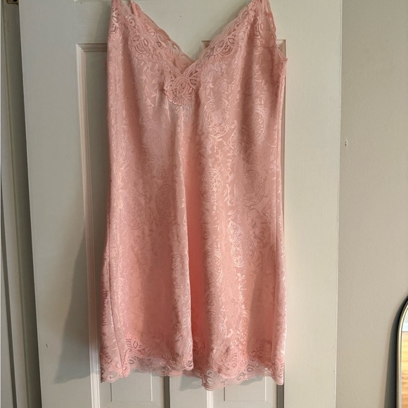 Vintage Victoria Secret Pink Lace Slip Dress - Picture 2 of 4